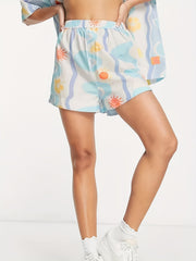 Cartoon Print High Waist Casual Shorts for Women
