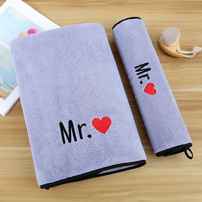 Couple Towel Set Soft Hand Towel Coral Velvet Bath Towel