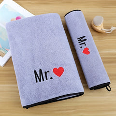 Couple Towel Set Soft Hand Towel Coral Velvet Bath Towel