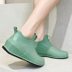 Women's Waterproof Non-slip Rain Boots - Short Rubber Kitchen Work Shoes