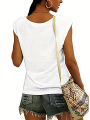 Letter Graphic Tank Top For Women Summer V Neck Sports Casual Tank Top