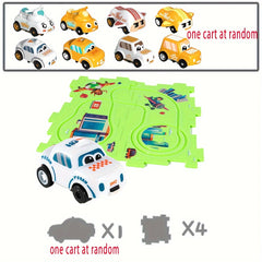 Rail Car Puzzle DIY Assembly Track Mosaic Map City Ocean Space Theme Puzzle