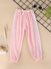 3pcs Kids Fleece Jogger Pants Warm Side Stripe Sweatpant