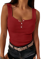 Sexy Slim Tank Top Solid Sleeveless Loose Fit