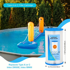 4pcs Pool Filters Replacement Compatible with Above Ground Pools 500-2500 GPH