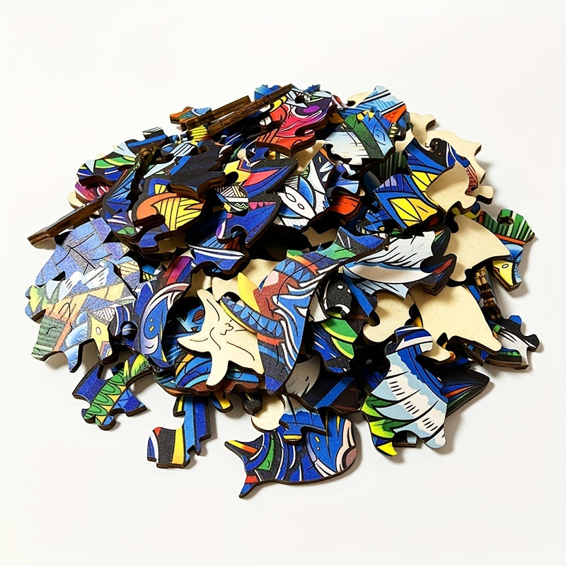 Dragon Wooden Puzzle Challenging Animal Shapes Stress Relief Brain Teaser