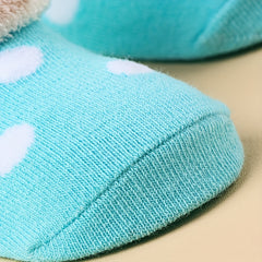 3 Pairs Baby Girls Cartoon Animal Non Slip Floor Socks