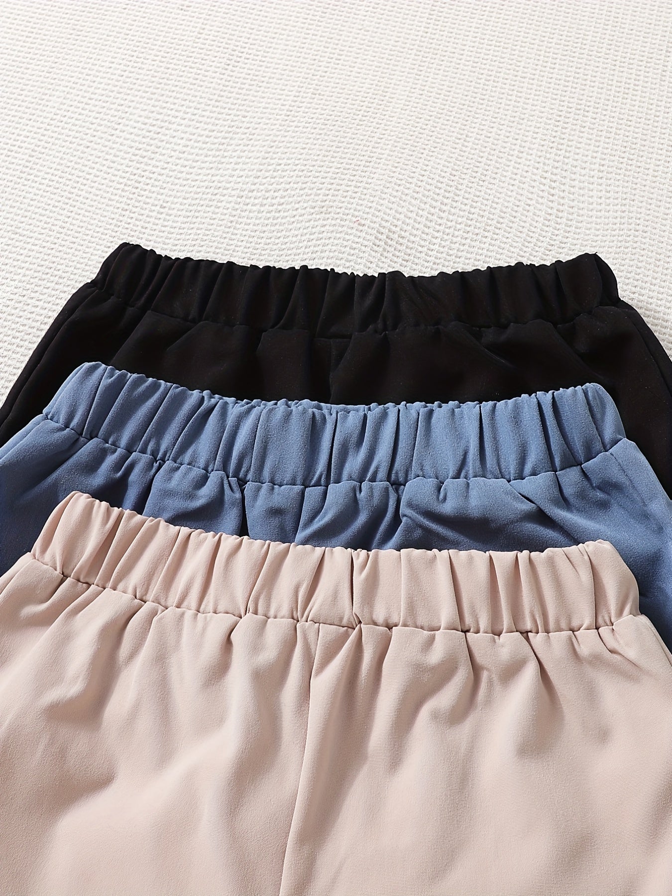 3pcs Toddler Baby Elastic Waist Shorts for Spring & Summer