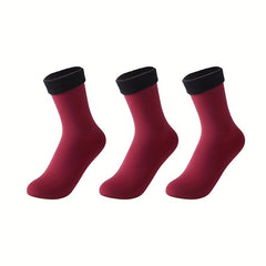3 Pairs Fuzzy Socks Cozy & Warm Mid Tube Socks Women's Stockings