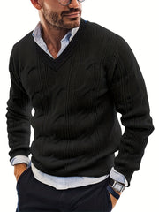 Vintage V Neck Pullover Sweater for Men