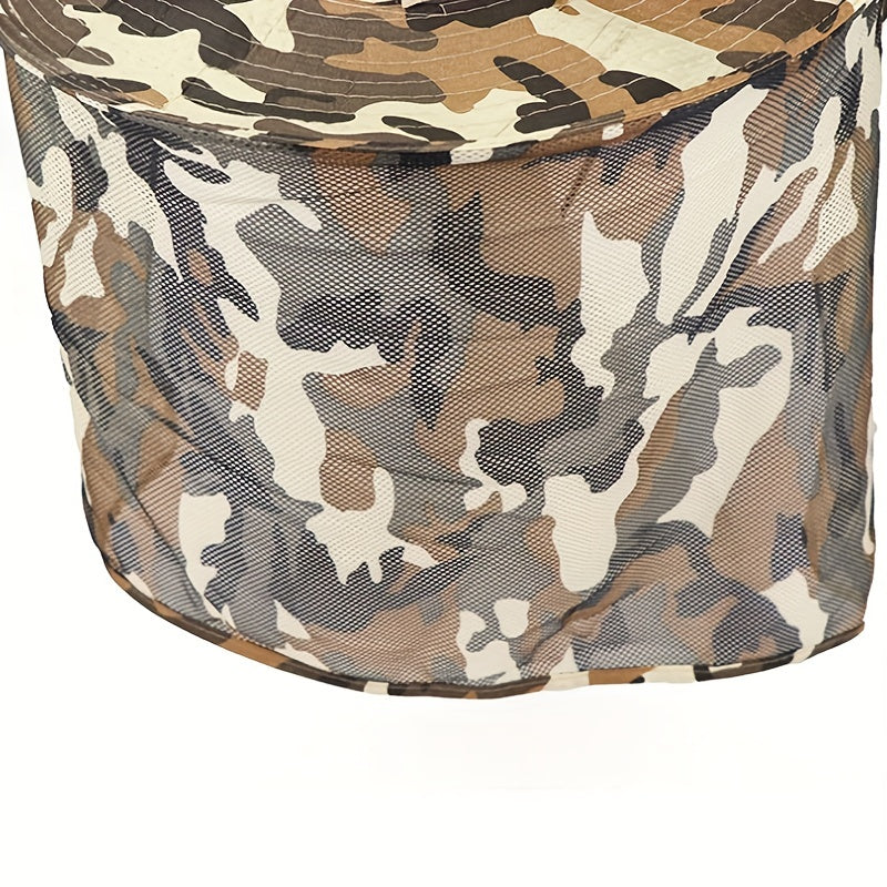 Mesh Camouflage Net Hat Sun Protection Big Brim Fishing Beach Hiking Outdoor Hat