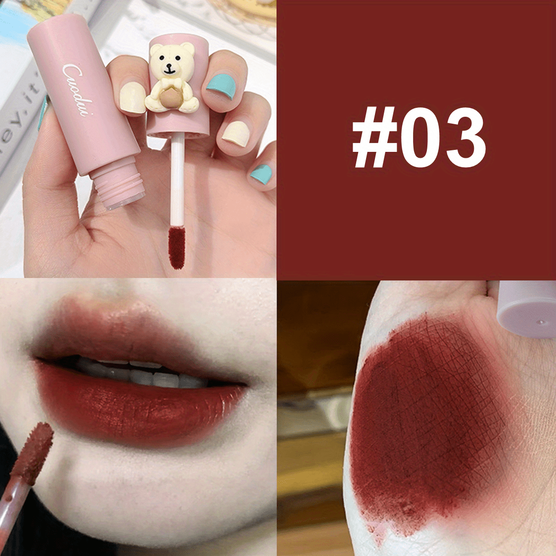 Bear Packed Velvet Matte Lipstick Blush Soft Matte Waterproof Lip Gloss