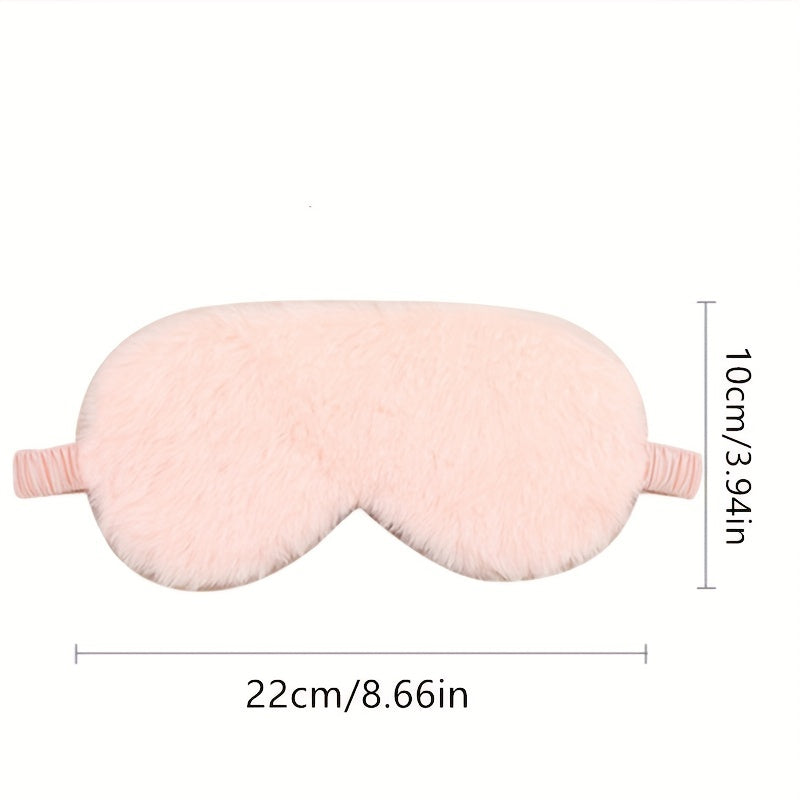 Soft Rabbit Fur Silk Eye Mask for Travel Night & Restful Sleep