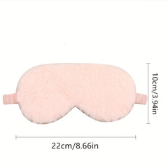 Soft Rabbit Fur Silk Eye Mask for Travel Night & Restful Sleep