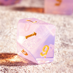 7pcs Pink Feldspar Dices for Tabletop RPG Games