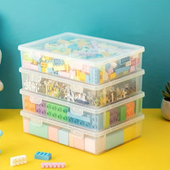 Transparent Plastic Storage Box with Lockable Lid Stackable Organizer