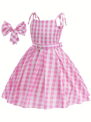 Girl's Plaid A-Line Dress for Cosplay & Dress-Up