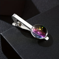 Vintage Piano Keyboard Music Note Round Tie Clip Buckle Gift