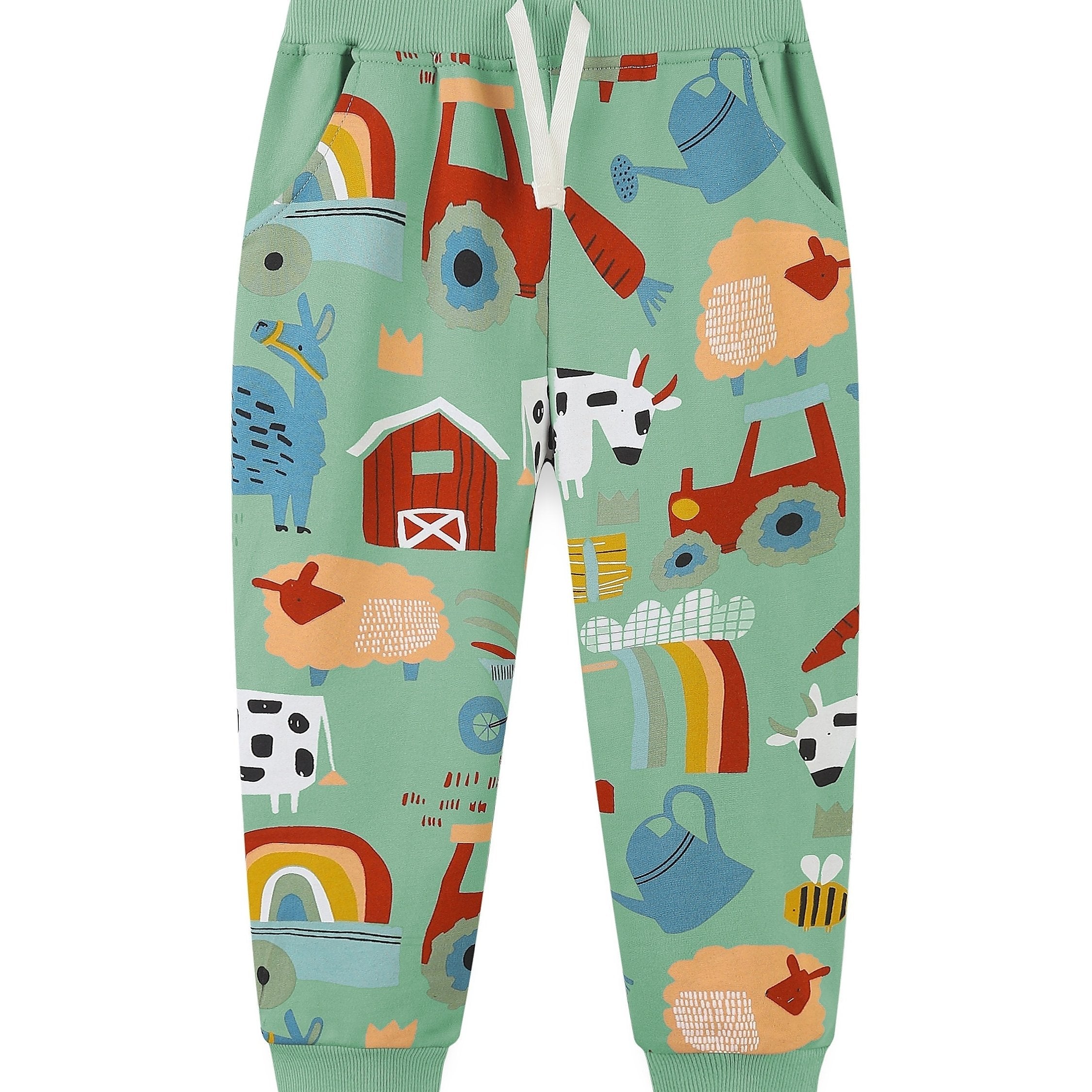 Cartoon House And Car Boys Sweatpants