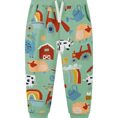 Cartoon House And Car Boys Sweatpants