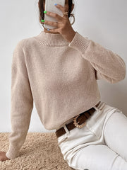 Mock Neck Knit Sweater Long Sleeve