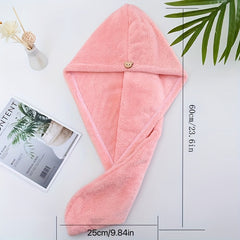 Double Layer Bath Cap Hair Towel With Bear Shape Botton