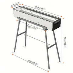 Portable Charcoal Grill 36x20 32 cm Outdoor Barbecue Skewers