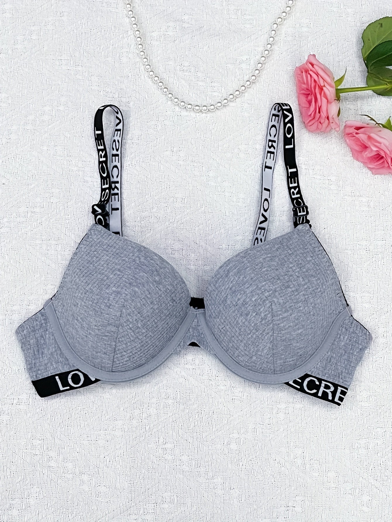 Letter Straps Push Up Bra Comfy & Adjustable