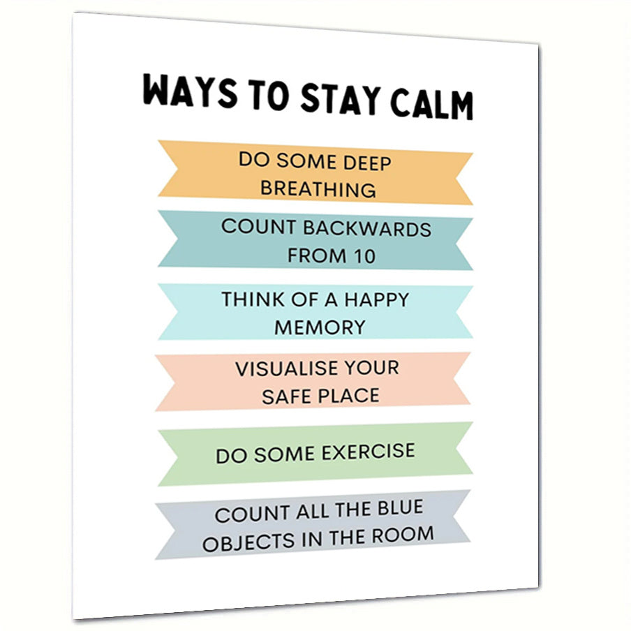 Calm Down & Stay Centered Poster - Coping Skills