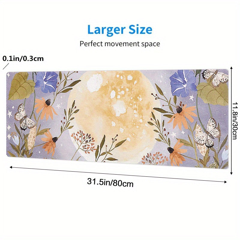 Flower Pattern Extended Mouse Pad for Enhanced Gaming Experience