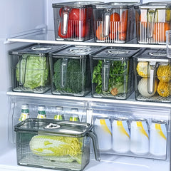 1pc Transparent PET Timing Refrigerator Fresh keeping Box