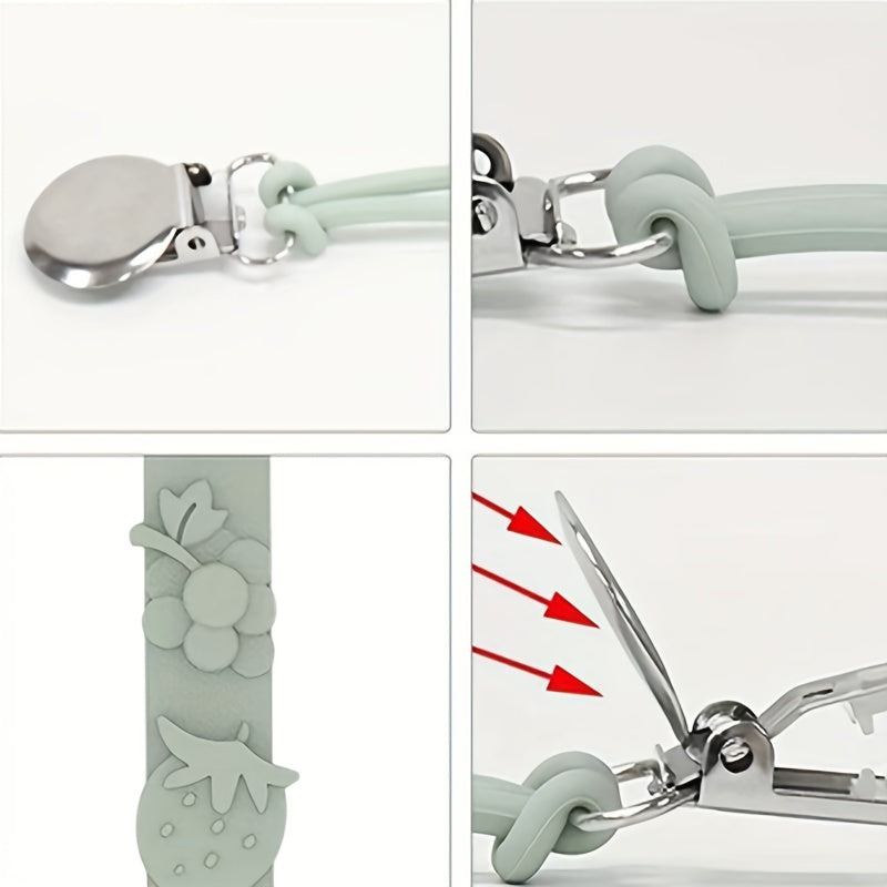 Pacifier Chain Link Stainless Steel Clip Anti Drop Chain