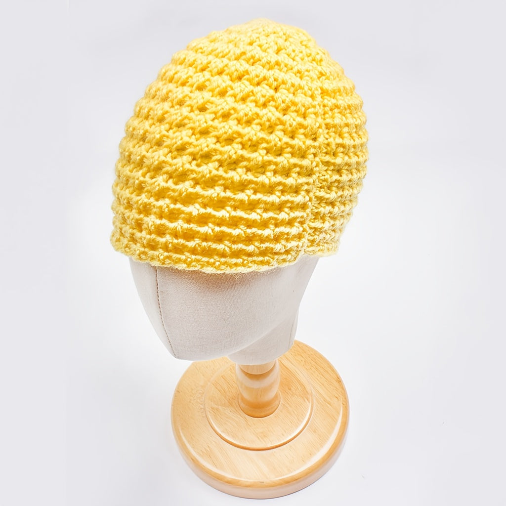 Baby Solid Knitted Hat Warm Wool Children's Hat With Ear Protection