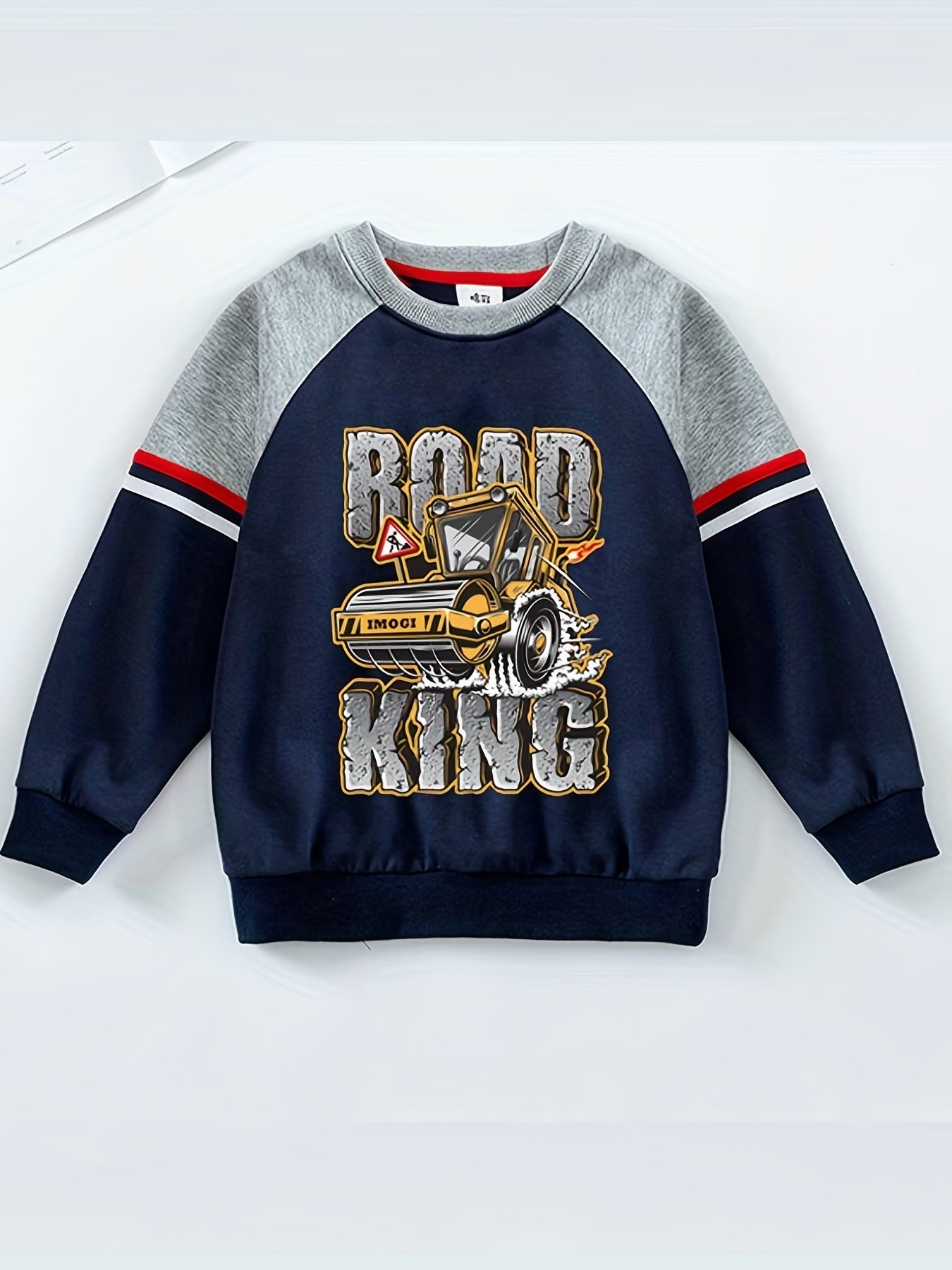 Kid's Cartoon Pattern Sweatshirt Raglan Pullover Crew Neck Long Sleeve Top