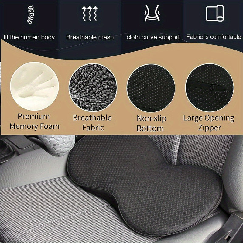 Memory Foam Car Seat Cushion for Back Pain Relief