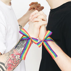 5 Rainbow Ribbon Streamers Headbands for Couples