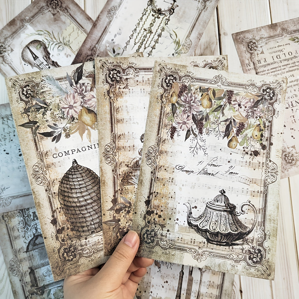 11pcs Vintage Old Stuff Scrapbook Papers For Junk Journal DIY Crafts