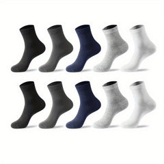 10 Pairs Teenagers Boys Casual Sports Socks Basketball Breathable Crew Socks