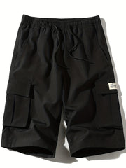 Men's Drawstring Cargo Shorts Elastic Waist Summer Outdoor