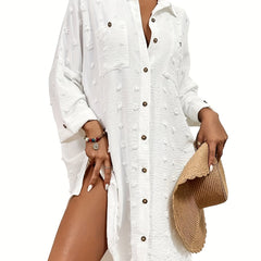 Split Pocket Beach Shirt Cover Up Women's Swimwear