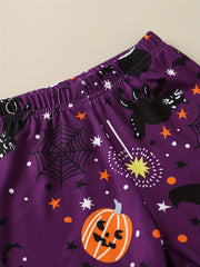 Girls 2 Pack Halloween Knitted Leggings Set