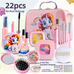 Kids Makeup Play Kit 15pcs with Lipstick & Eyeshadows in Bag