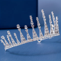 Silvery Crystal Headband Tiara Princess Crown Head Jewelry