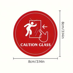 6pcs 3-14" Glass Collision Reminder Labels for Office Living Room School