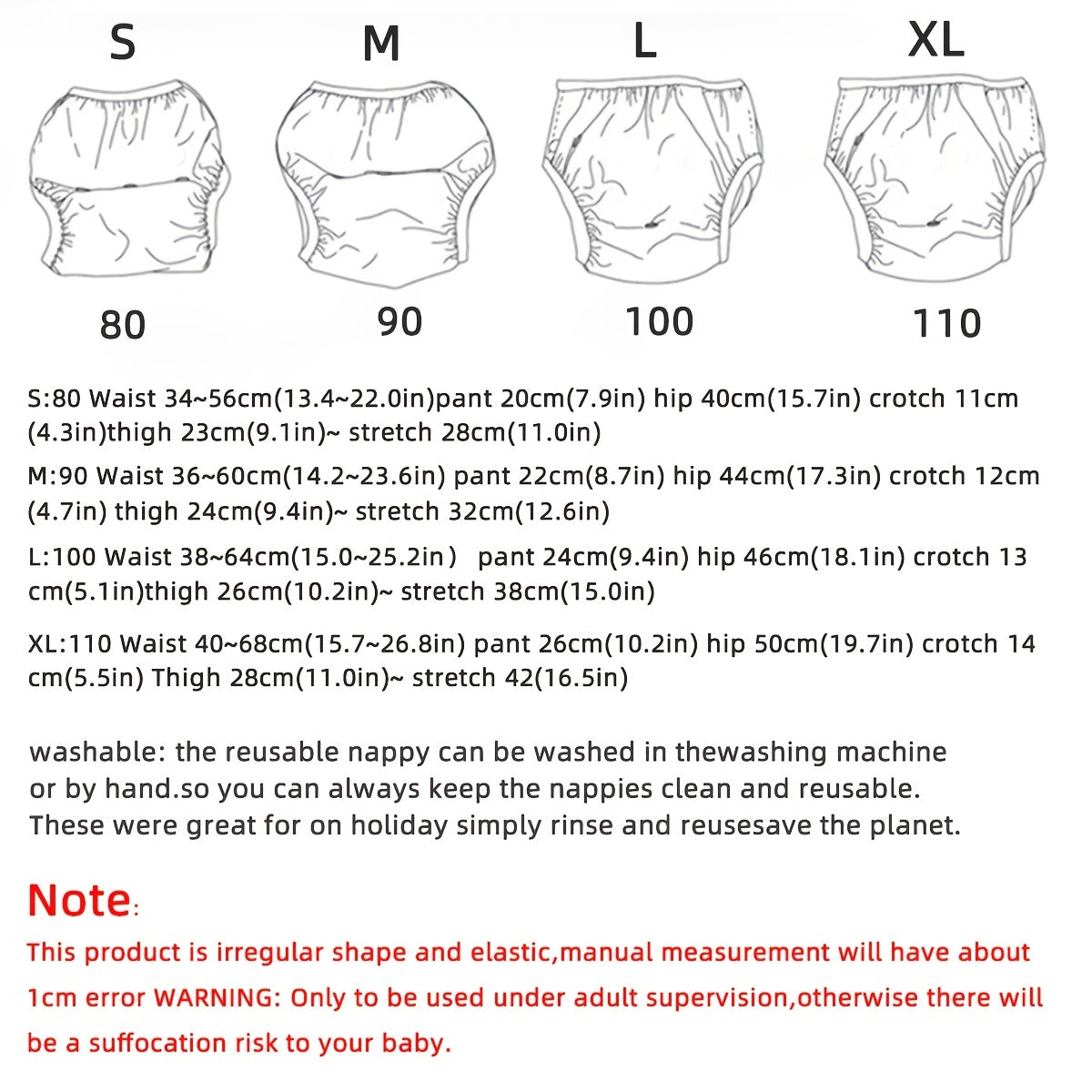 Baby Fabric Fruit Pattern Waterproof Diaper Pockets Training Pants