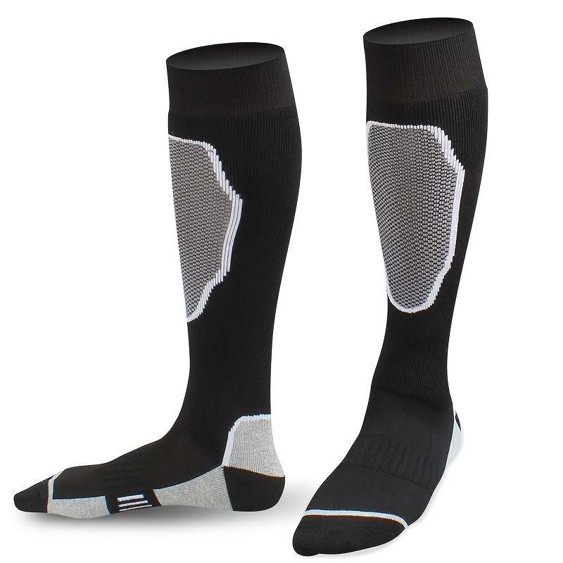 Men's Heated Crew Boot Socks Winter Thermal Ski Socks for Cold Weather