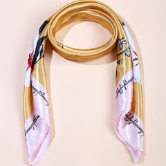Flower Print Scarf Multifunction Large Bandana Headscarf Head Wrap