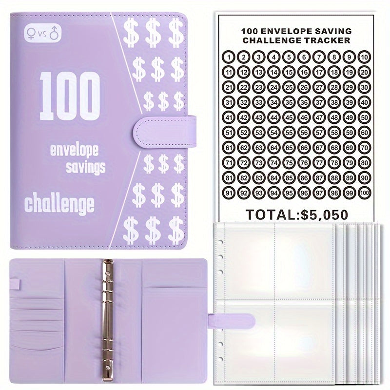 100 Envelope Challenge Binder Couple 100 Days Money Saving Journal