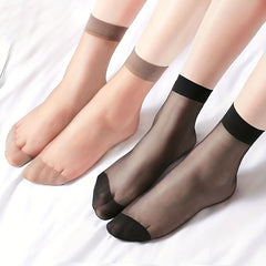 10 Pairs Sheer Short Socks Lightweight Anti-Snag Women's Stockings