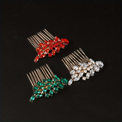 Leaf Rhinestone Hair Comb